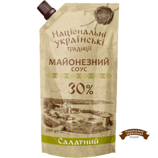 "Майонезний соус "Салатний" 30% дой-пак 300 г / 30 шт ТМ НУТ