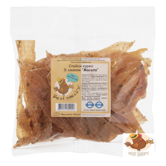 Слайси курячі Масала 100 г / 50 шт снеки ТМ Best sneck`s Регал