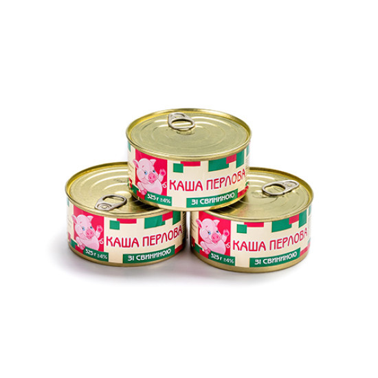 Консерва м'ясна "Каша перлова зі свининою" 325г ТМ "П'ятачок" Тушонка