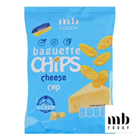 "Сухарики Baguette зі смаком сиру 55 г/9 шт TM MB Foody