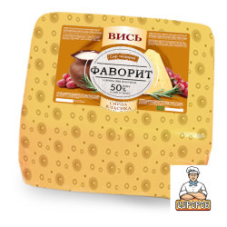 Сир твердий "Фаворит" 50%  2 кг ст ТМ Вись квадрат