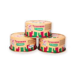 Консерва м'ясна "Тушонка зі свинини" 325г ТМ "П'ятачок" Тушонка