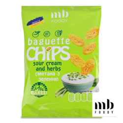 "Сухарики Baguette зі смаком сметани із зеленню 55 г/9 шт TM MB Foody