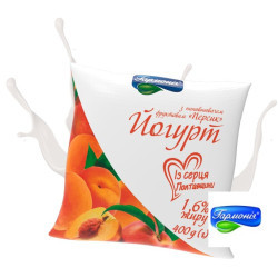 Йогурт "Персик" плівка 1,6% 0.4кг 21 доба, шт