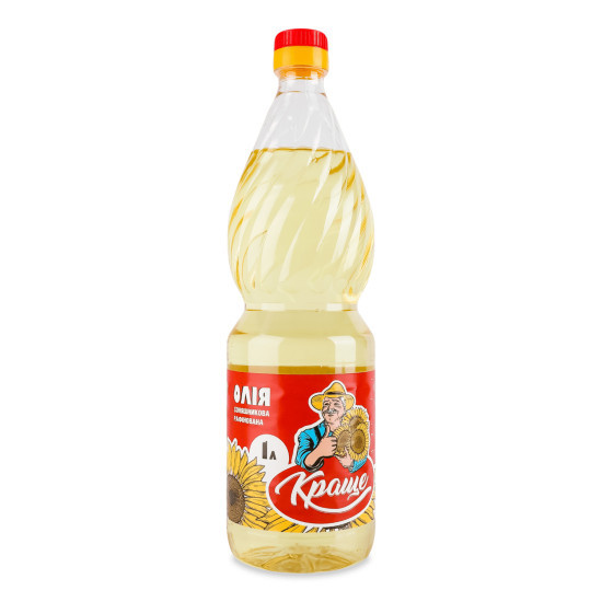 Олія соняшникова рафінована дезодорована виморожена 1 л. (920 г) / 15шт ТМ "Краще"