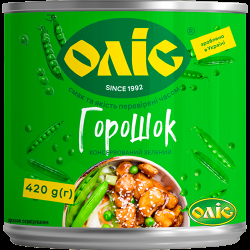 Горошок зелений консервований ж/б 420 г / 20 шт кт Оліс