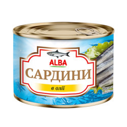 Сардини в олії ж/б ключ 200 г / 48 штТМ ALBA FOOD