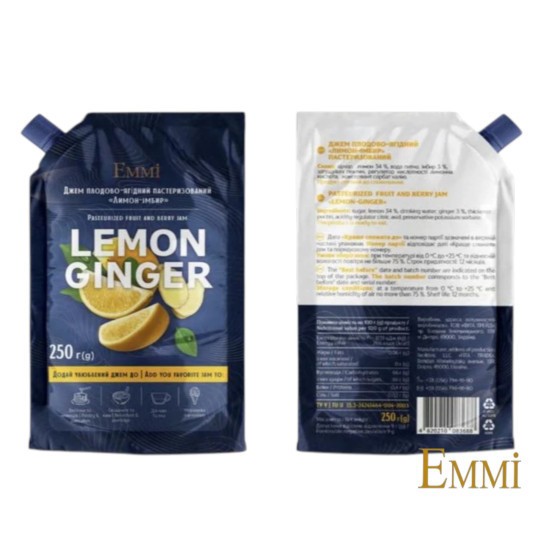 Лимон-імбир джем 250 г д/п ТМ Emmi