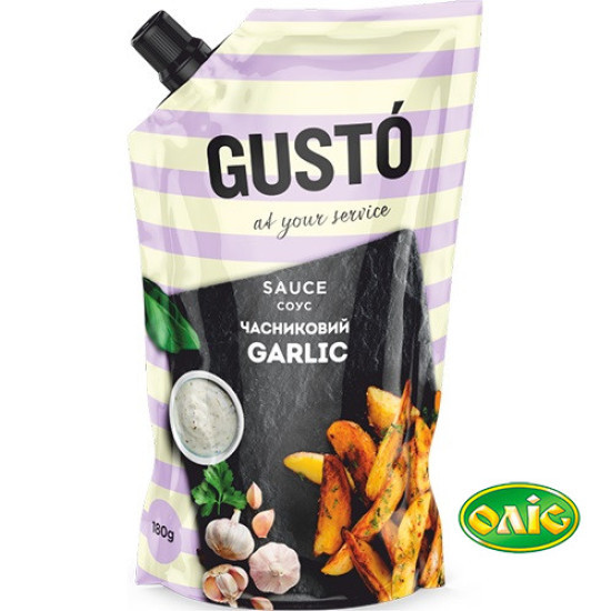 Соус "Часниковий" 30% дой/пак 180 г / 20 шт Gusto