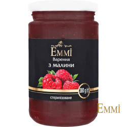 Малина варення 380 г с/б/ 12шт  ТМ Emmi