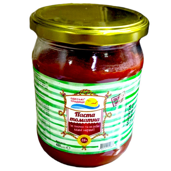 "Томатна паста склобанка 0,48 кг / 6 шт тг ТМ "Одеські традиції"