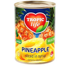 Ананас консервований Тропік кільцями в сиропі ж/б 580 г / 24 шт кт