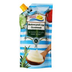Майонезний соус "Салатний" 30% дой-пак 160 г / 35 шт ТМ "Одеські традиції"