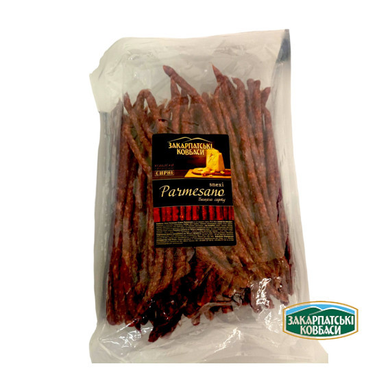 Ковбаски Snexi Parmesano с/к в/с (Снеки пармезано) 1,0 кг кабаноси ТМ"Закарпатські ковбаси"